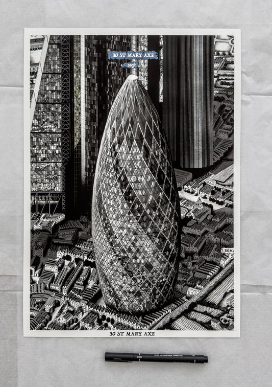 30 St Mary Axe (A3 print)