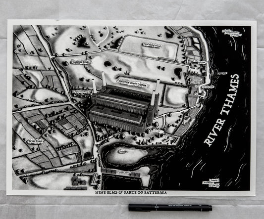 Nine Elms & Parte of Battersea (A3 test print)