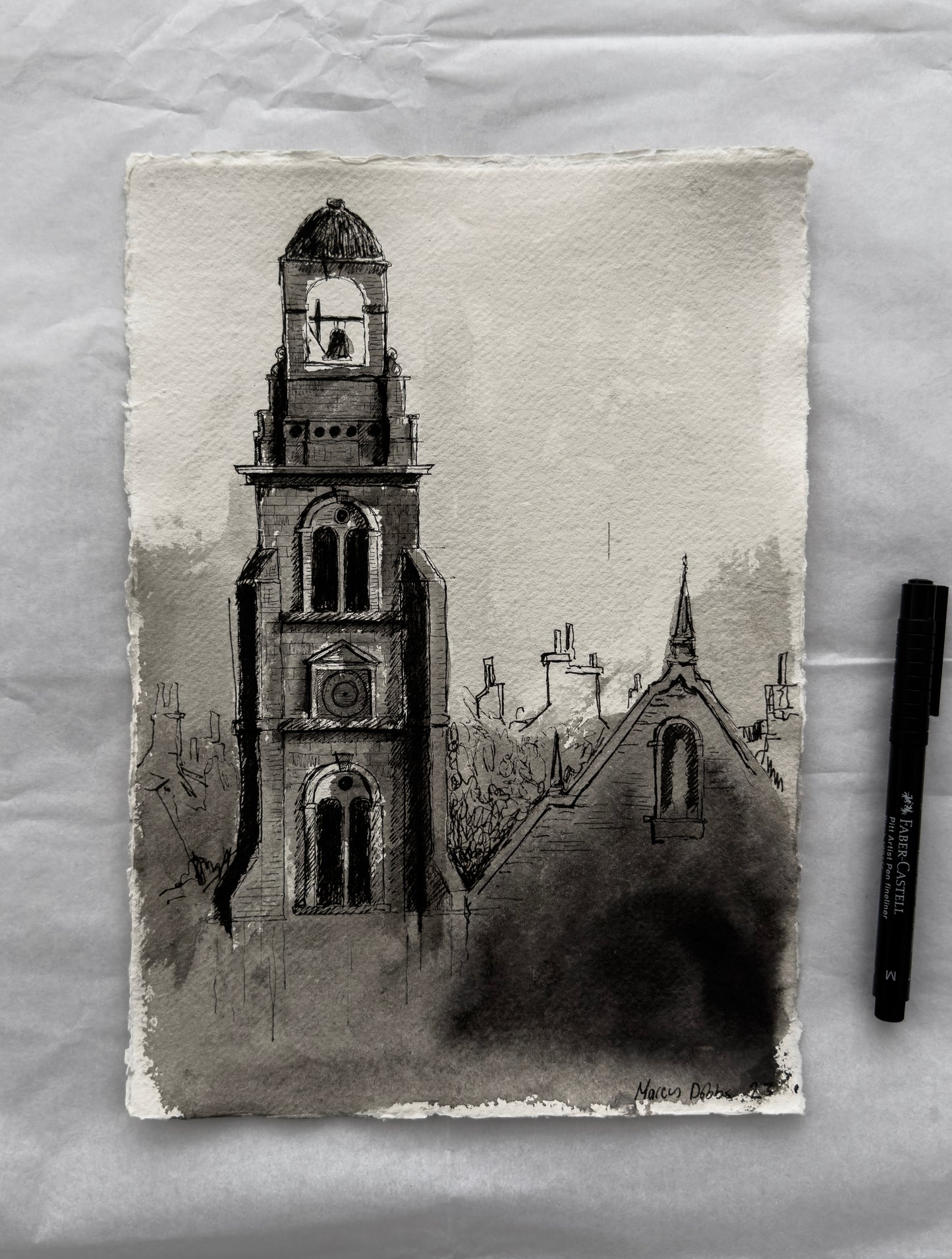 Old St Martin-in-the-field (A4 original sketch)