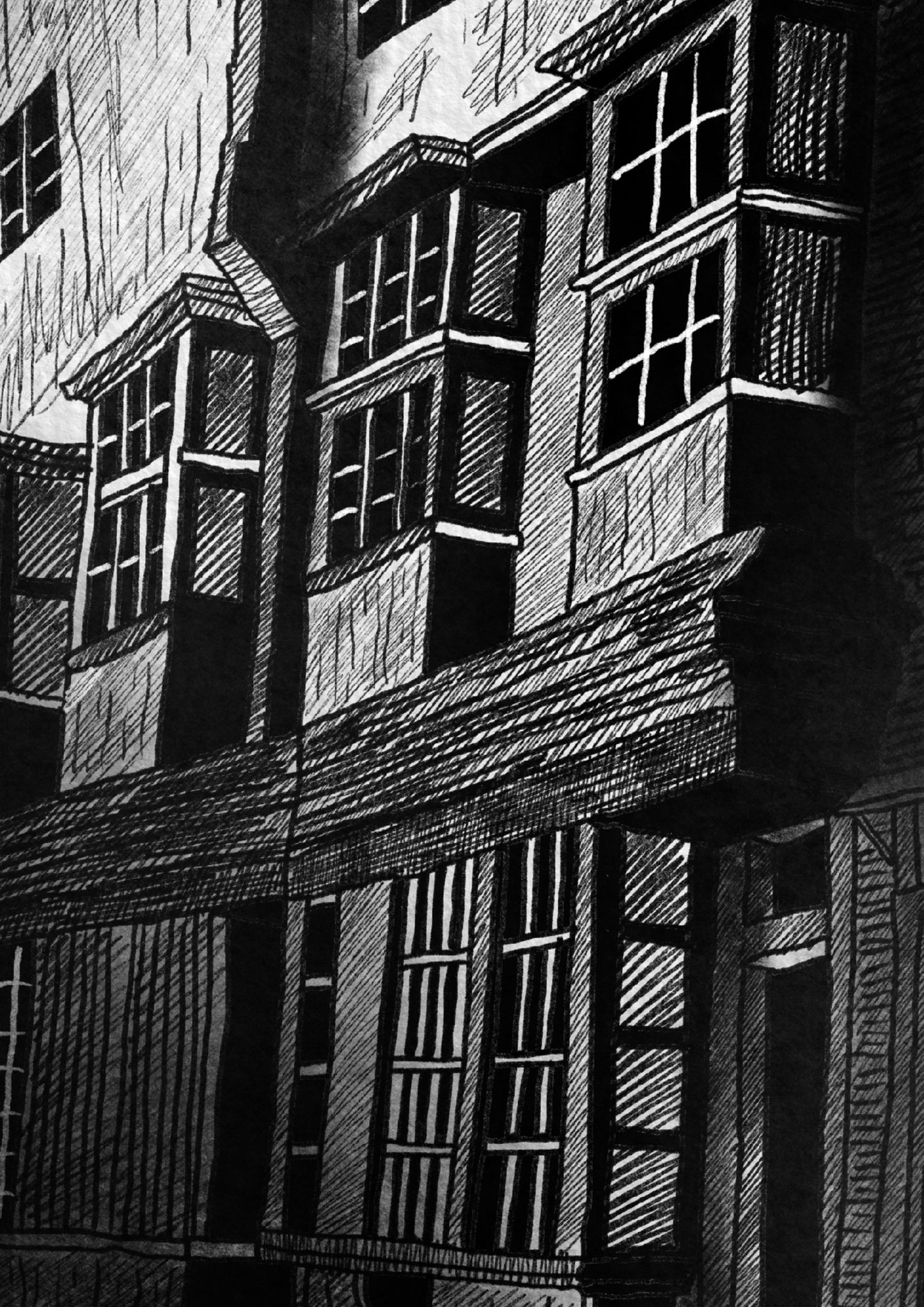 Ancient Houses in the City (2) - Print