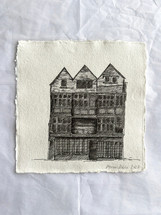 Original Drawing – Lost House on Fleet Street, London #2 (NEW) 20cm x 20cm