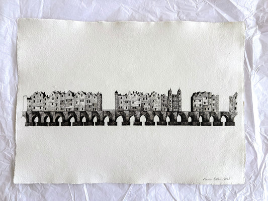Original Drawing - Old London Bridge (NEW) 42cm x 29.7cm
