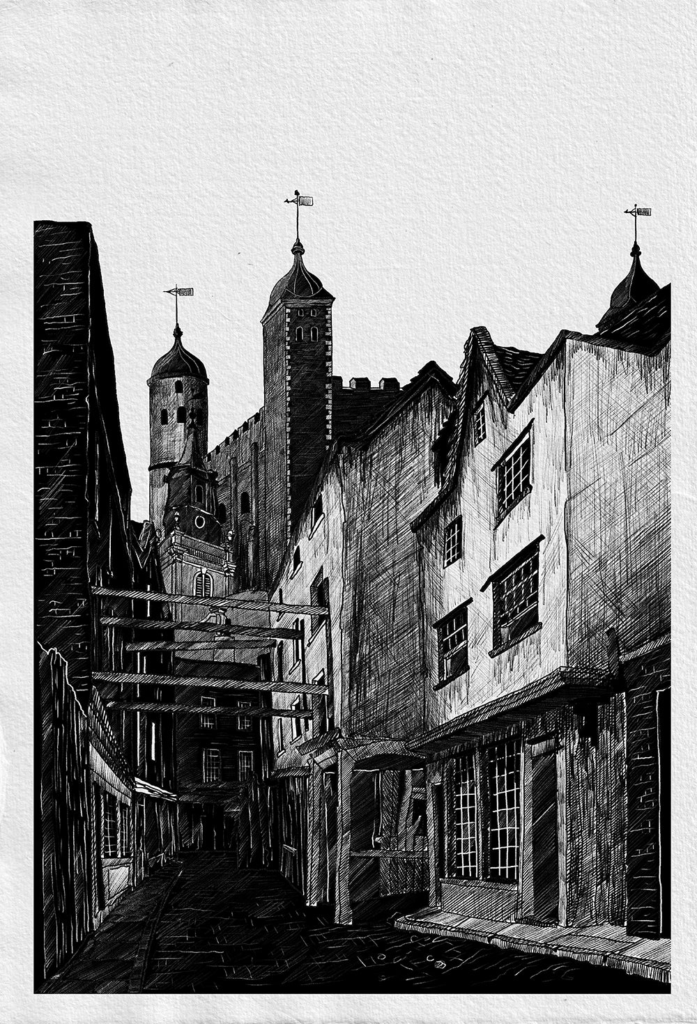 Ancient Houses in the City (3) - Print