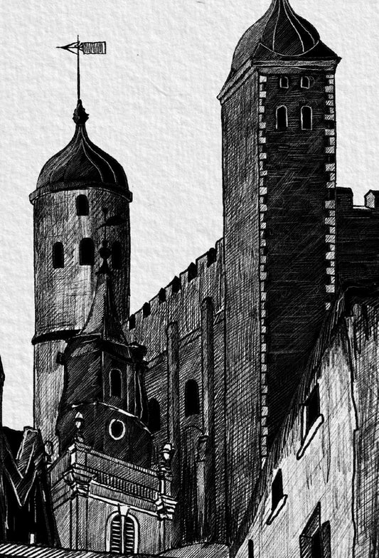 Ancient Houses in the City (3) - Print