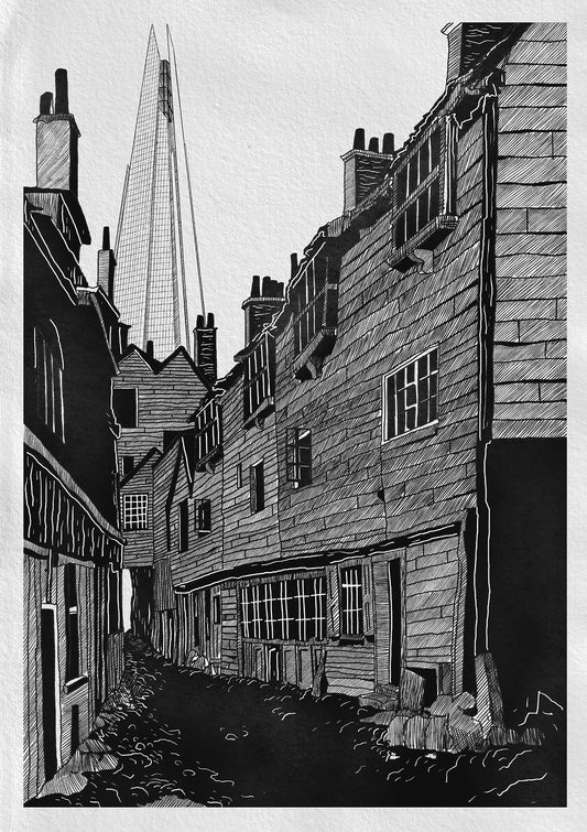 Ancient houses in Southwark (4) - Print