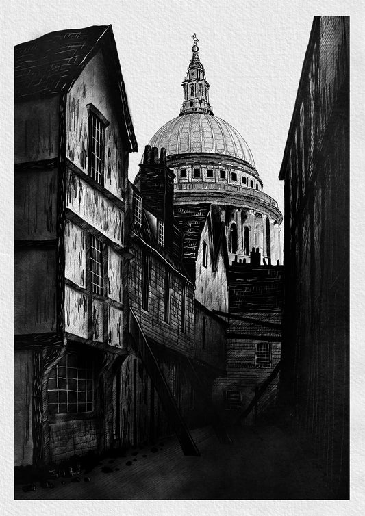 Ancient Houses in the City (1) - Print