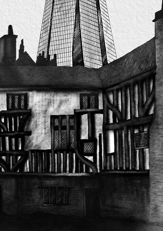 Ancient houses in Southwark (5) - Print