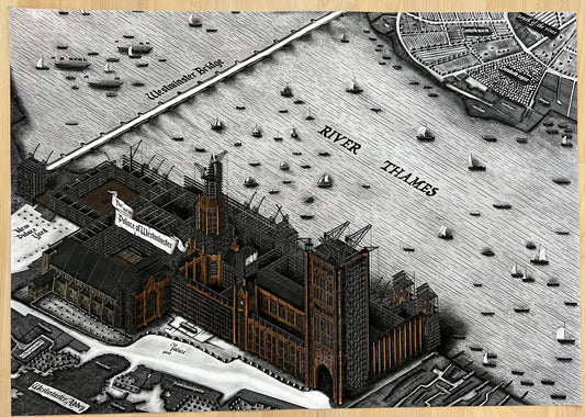 The New Palace of Westminster (Exhibition print)
